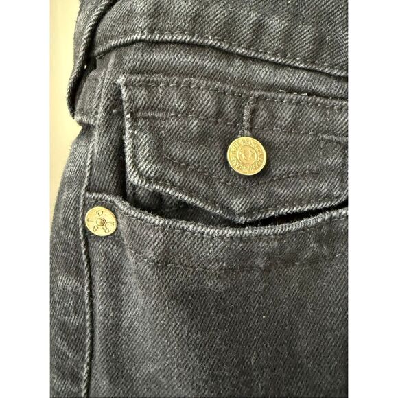 True Religion Joey Mid Rise Flap Flare Jeans Black $154 31 - Picture 4 of 11